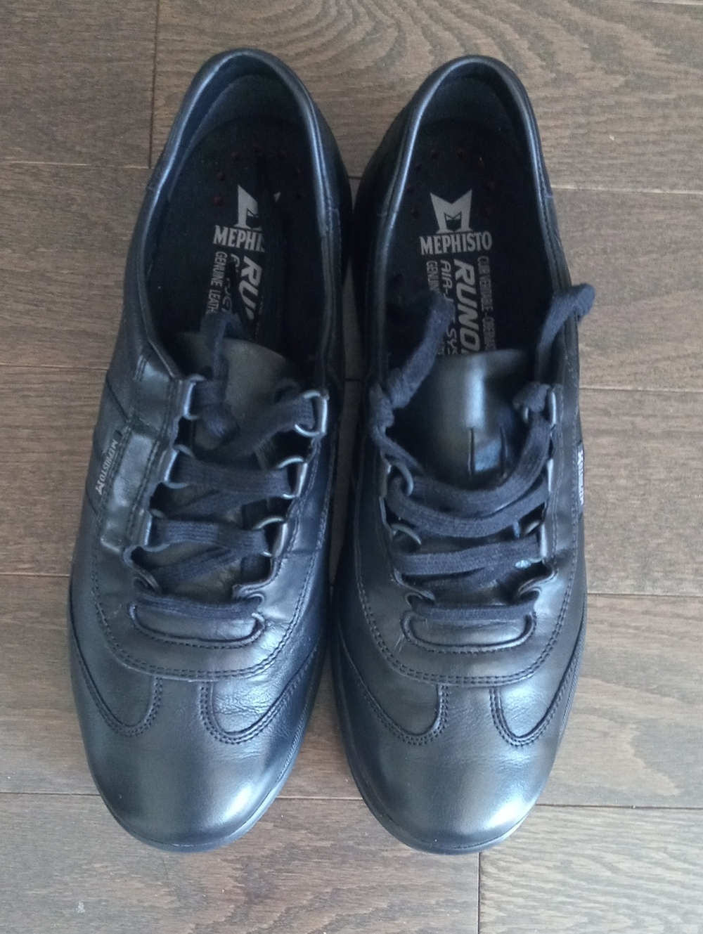 Mephisto Laser Leather Runoff Air-Jet Lace-Up Sneaker Shoes